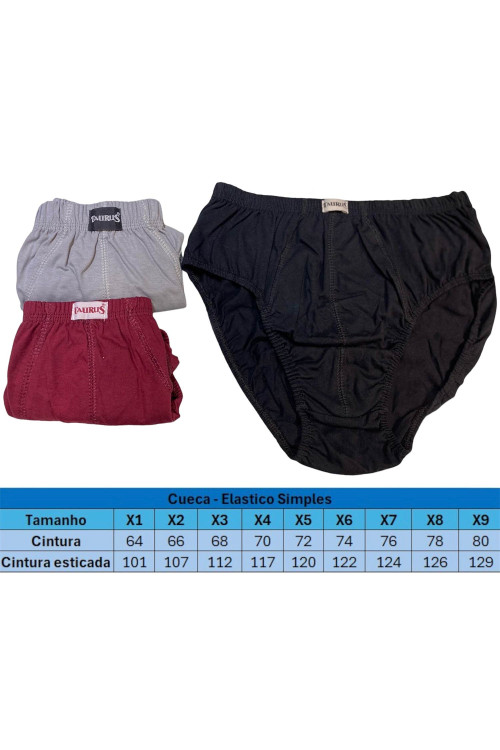 Cueca Elástico Simples Plus Size